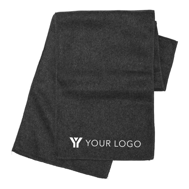 Werbeartikel Schal Kitzbühel – gelb – mit Logodruck 150x25cm Polyester-Fleece wärmendes Winter-Accessoire für Firmenkunden und Mitarbeiter