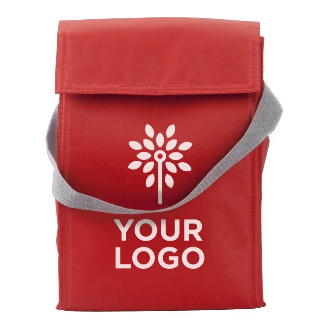 Werbeartikel Kühltasche Breakfast aus Polyester mit Logodruck – Weiß – praktische Kühltasche für Firmen und Messen