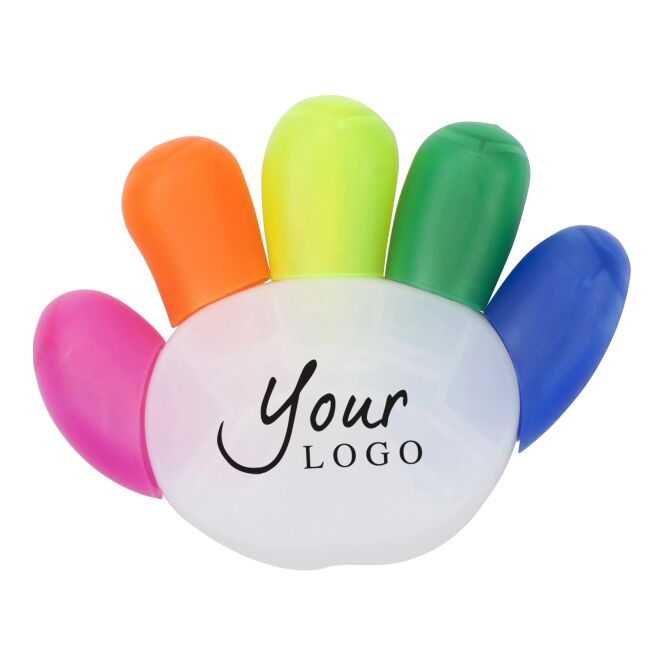 Werbeartikel Textmarker Magic Hand mit Logodruck – Bunt – Markierstift für Büro und Messen