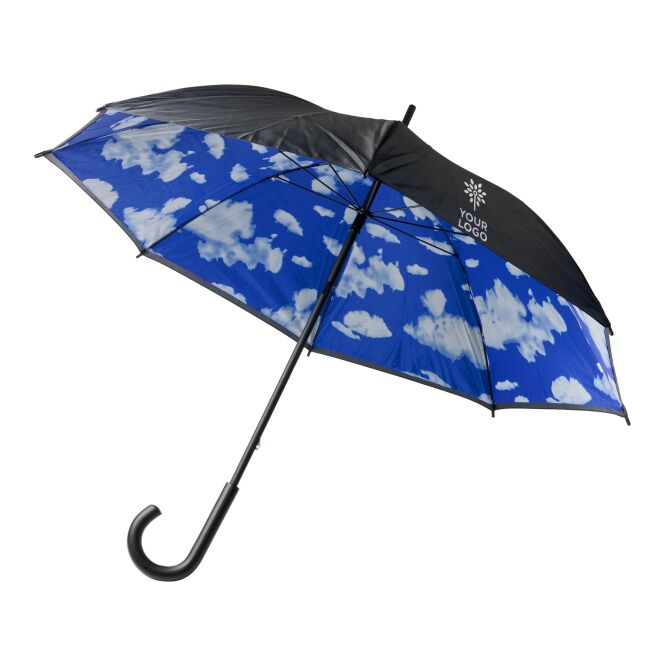 Werbeartikel Stockschirm Cloud mit Logodruck – Hellblau – eleganter Regenschutz für Firmen