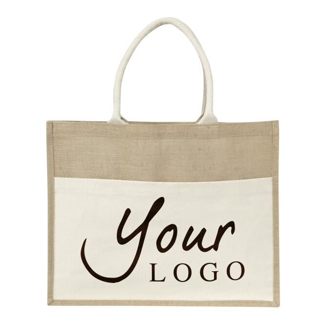 Werbeartikel Shopper Nature aus Jute mit Logodruck – Neutral – nachhaltige Einkaufstasche für Unternehmen