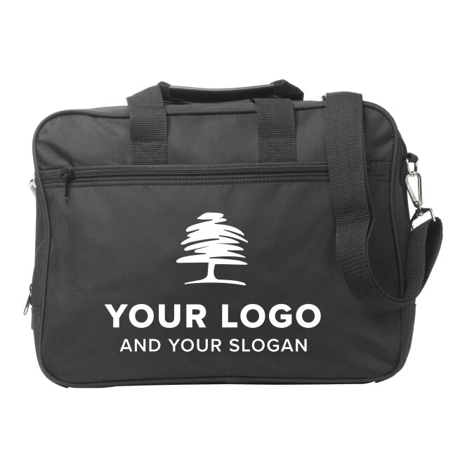 Mitarbeitergeschenk Laptoptasche Form mit Logodruck – Schwarz – schützende Computertasche für Firmen mit 15 Zoll Kapazität