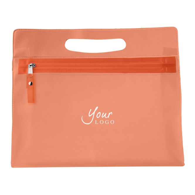 Werbeartikel Kulturtasche Panorama mit Logodruck – Neutral – transparente PVC Kulturtasche als Reisegepäck für Firmen
