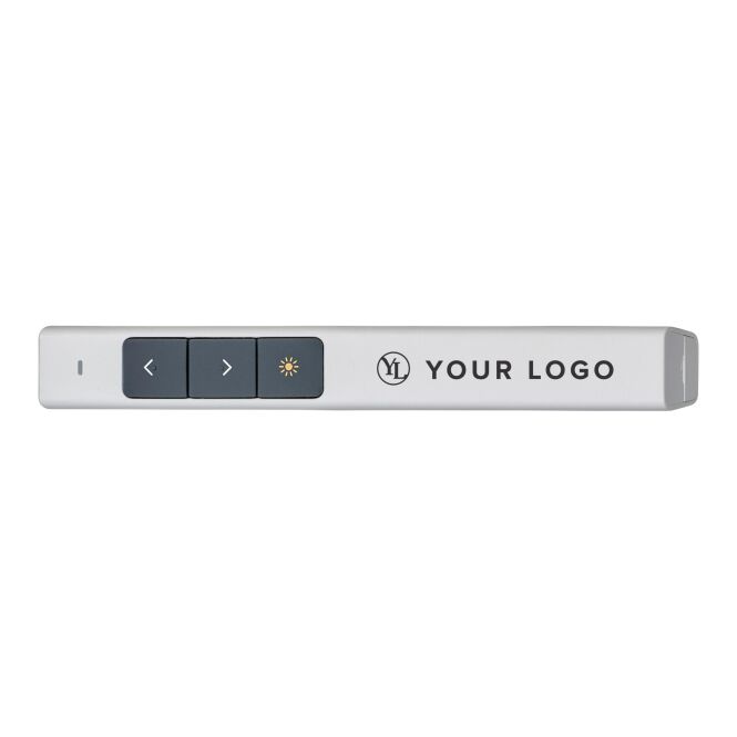 Werbeartikel Presenter mit Logodruck – Weiß – praktischer Laserpointer für professionelle Konferenzen und Business Präsentationen