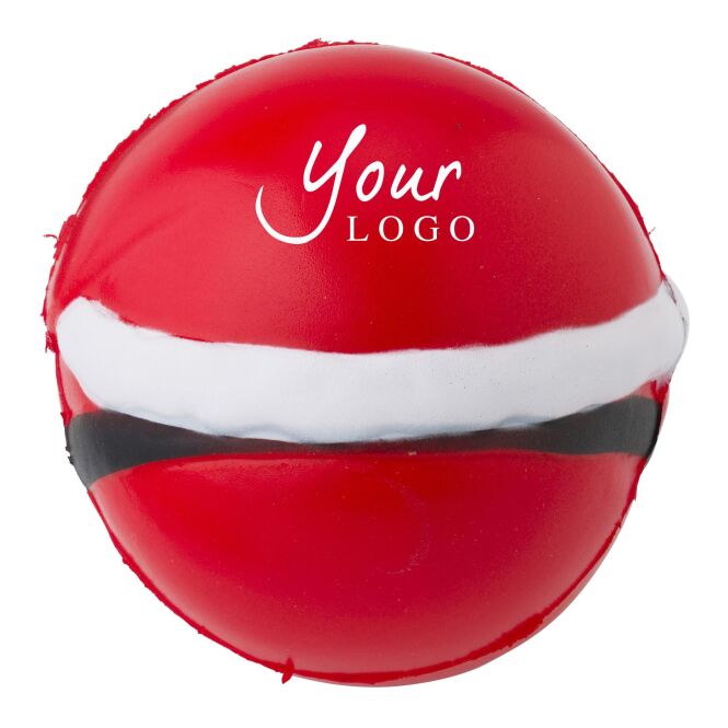 Mitarbeiter-Weihnachtsgeschenk Santa Claus mit Logodruck – Rot – Stressabbauendes Gadget für Büro und Schreibtisch