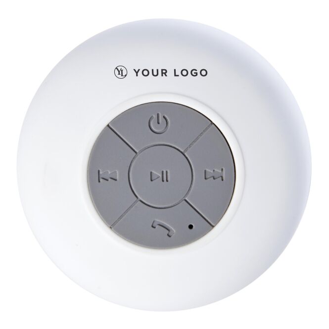 Technik-Werbemittel Bluetooth Lautsprecher Shower – gelb – mit Logo bedruckt, wasserabweisend, 3W, 400mAh, für den Büroalltag