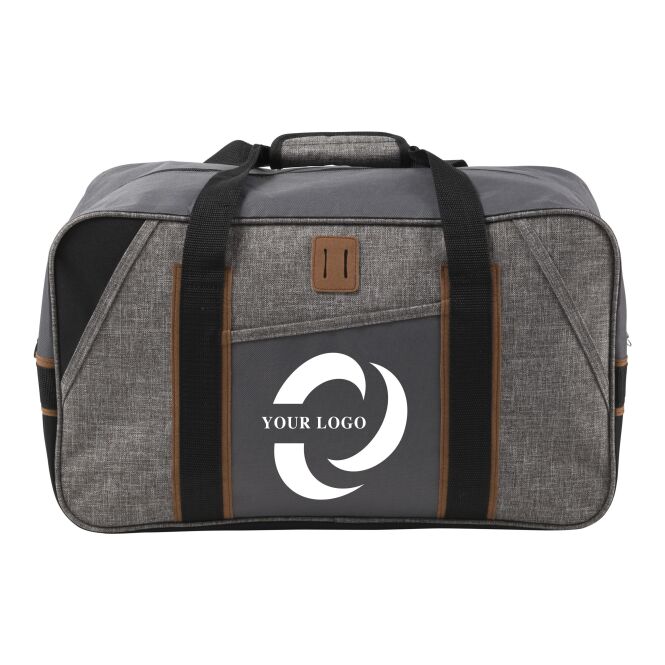 Werbeartikel Reisetasche Rochelle mit Logodruck – Grau – funktionale Sporttasche für Firmen