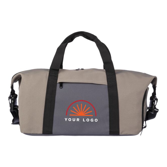 Firmengeschenk Reisetasche Ines mit Logodruck – Braun – robustes Reisegepäck für Mitarbeiter und Kunden