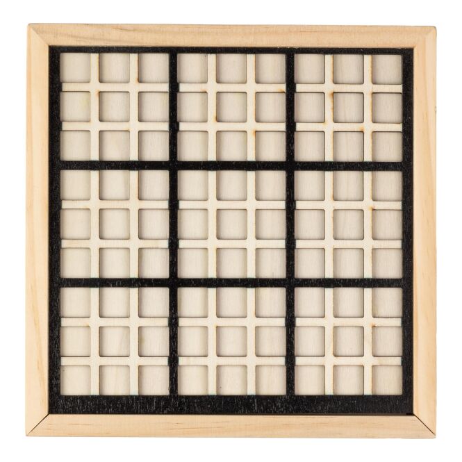 Firmengeschenk Holz-Sudoku-Spiel Christa mit Gravur – Braun – logisches Denkspiel für Büro und Konferenzen