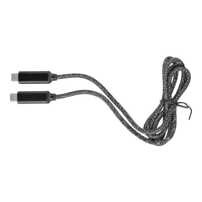 Werbeartikel Ladekabel Gerd mit Logodruck – 100W USB-C auf USB-C – Hellgrau – technisches Zubehör für Business und Büro