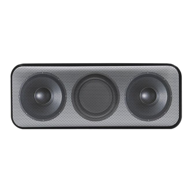 Kundengeschenk Bluetooth Lautsprecher BrandCharger Nano Pro – schwarz/silber – mit Gravur 10W TWS-Stereo für das Homeoffice