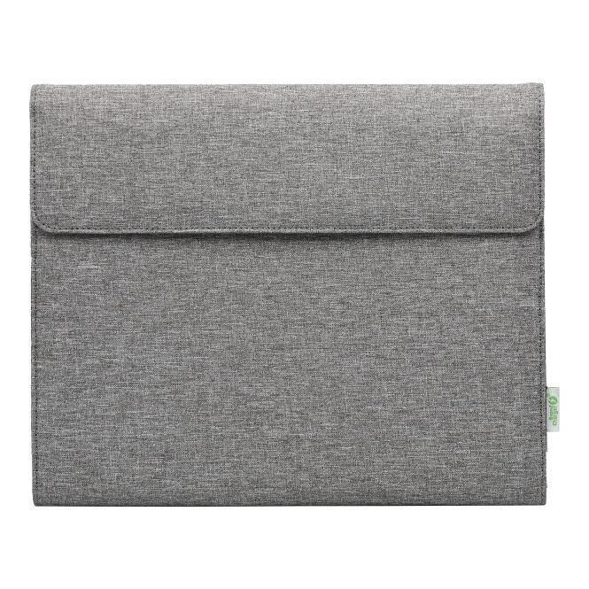 Firmengeschenk Noty Folio Mappe mit Logodruck – aus recyceltem PET – Grau – professionelles Organizer-Portfolio für Büro und Vertrieb