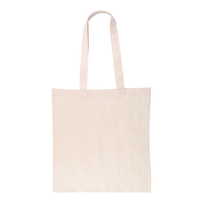 Werbeartikel Einkaufstasche Joshua mit Logodruck – Beige – nachhaltige Baumwolltasche für Messen und Büro