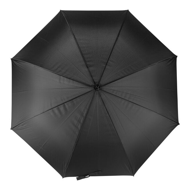 Werbeartikel Regenschirm Curtis mit Logodruck – 27 Zoll – Schwarz – automatischer Windschutz für Firmen und Messen