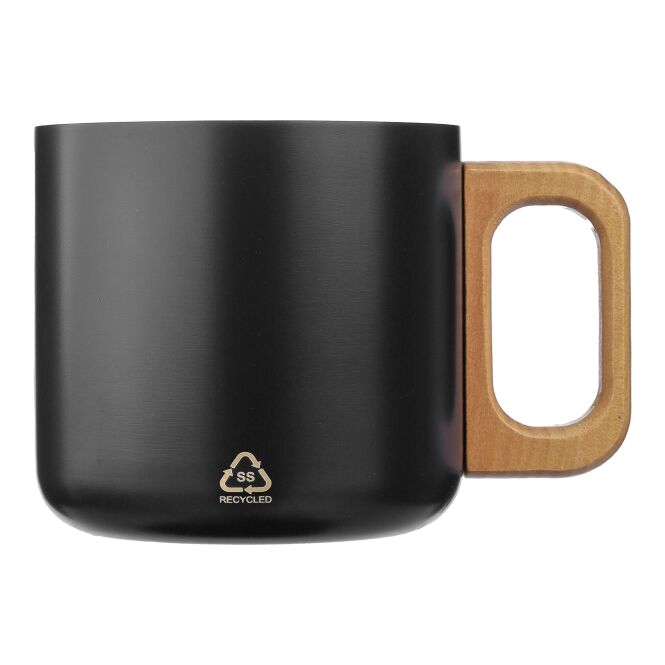 Firmengeschenk Thermobecher Dwight – schwarz – mit Gravur 400 ml nachhaltiger Edelstahlbecher für das Büro