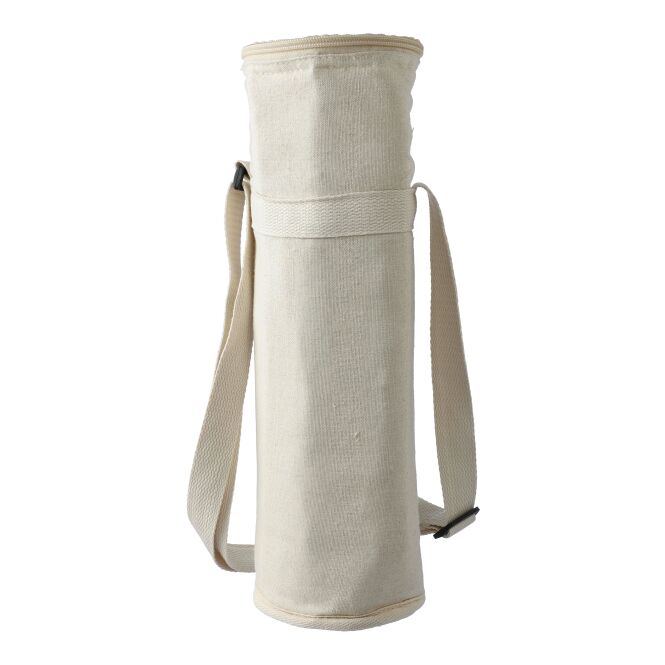 Werbeartikel Kühltasche Eugene mit Logodruck – aus recycelter Baumwolle – Beige – nachhaltige Isoliertasche für Firmen