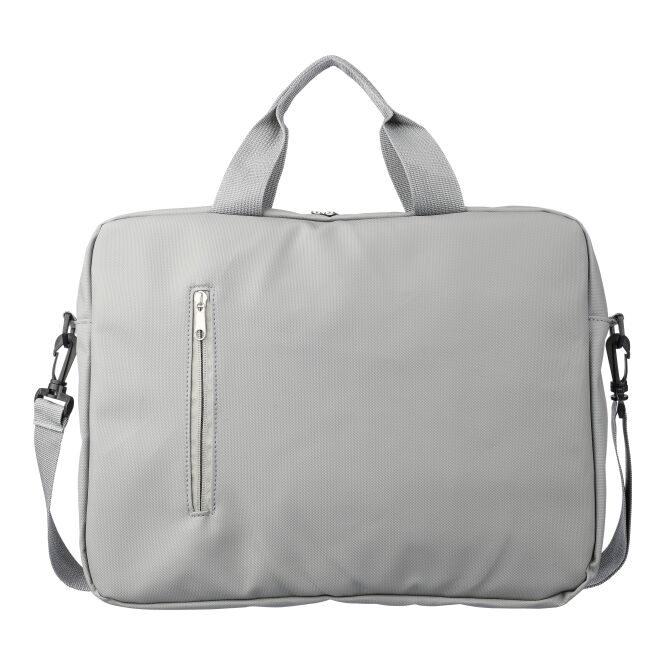 Werbeartikel Laptoptasche Floyd 15 Zoll mit Logodruck – Grau – wasserabweisende Computertasche für Büro und Business