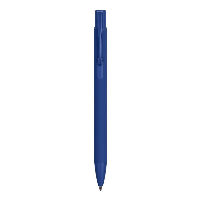 Kundengeschenk Metall-Kugelschreiber Gladys – blau – lasergraviert, blau schreibender Druckkugelschreiber aus nachhaltigem Aluminium