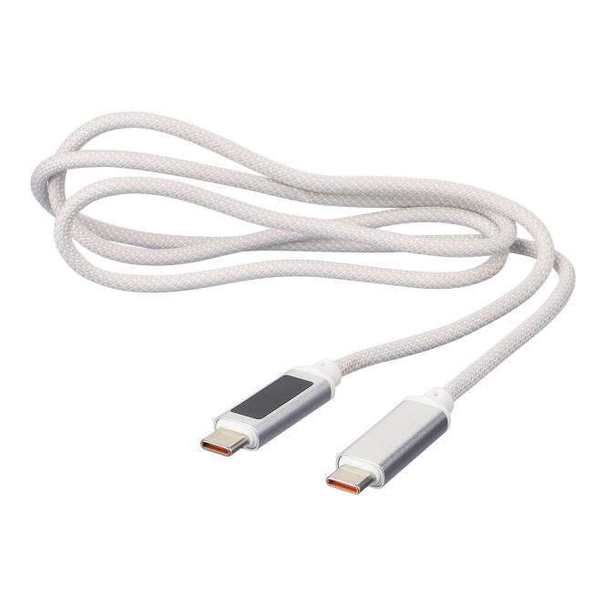 Werbeartikel Ladekabel Claudia mit Gravur – 1 Meter 65W USB-C – Schwarz – nützliches Technikzubehör für Firmen und Büro
