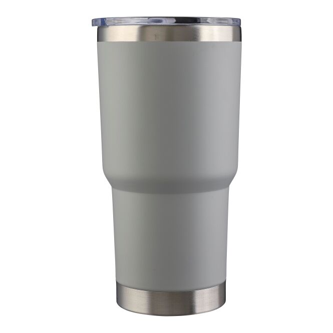 Firmengeschenk Thermobecher Arnold – grau – mit Logodruck 590 ml für die Büroküche