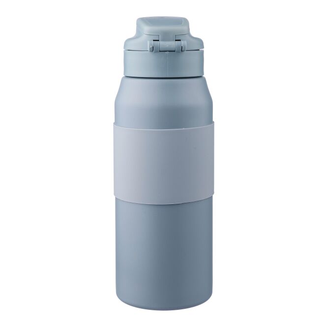 Werbeartikel Doppelwandige Edelstahl-Trinkflasche 800 ml Katie – pastellblau – mit Logo bedruckt