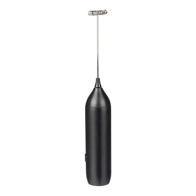 Gastro-Werbemittel Milchaufschäumer Peregrine – schwarz – mit Logodruck 500 mAh Akku als praktischer Milchmixer für Cafés & Bar-Ausstattung