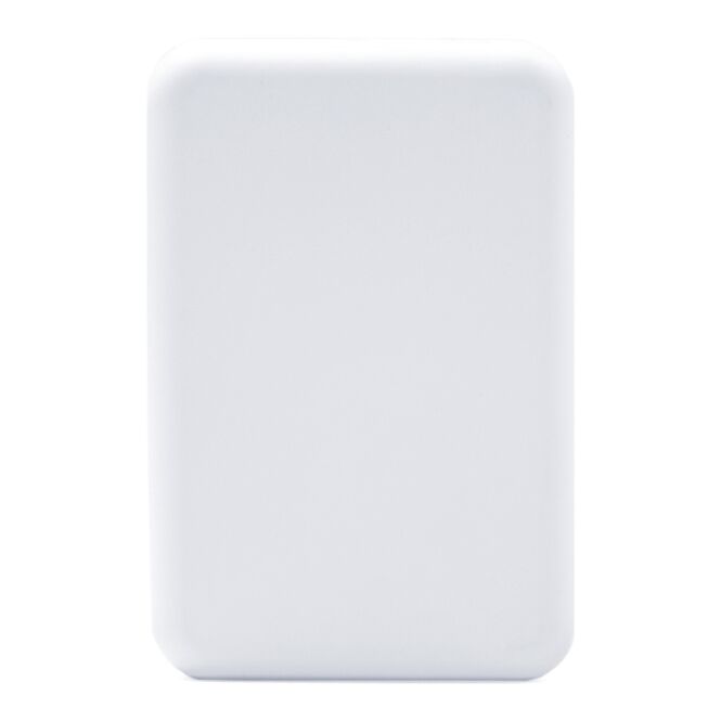 Kundengeschenk BrandCharger Powercharge Wireless 5000 Eco Powerbank – weiß – mit Logo bedruckt 5.000 mAh 15W Qi-Standard nachhaltig für Homeoffice