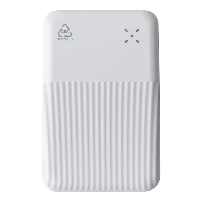 Premium-Werbeartikel Powerbank Tavi – weiß – mit Logo bedruckt 10.000 mAh 22,5W Schnellladefunktion für das Mitarbeiter-Onboarding nachhaltig