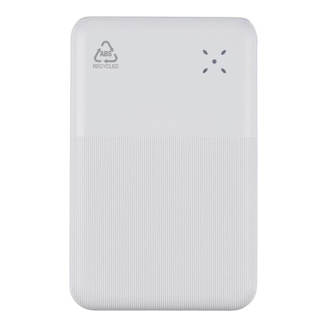 Firmengeschenk Powerbank Rayen – weiß – mit Logo bedruckt 20.000 mAh 22,5W Schnellladung nachhaltig für das Mitarbeiter-Onboarding
