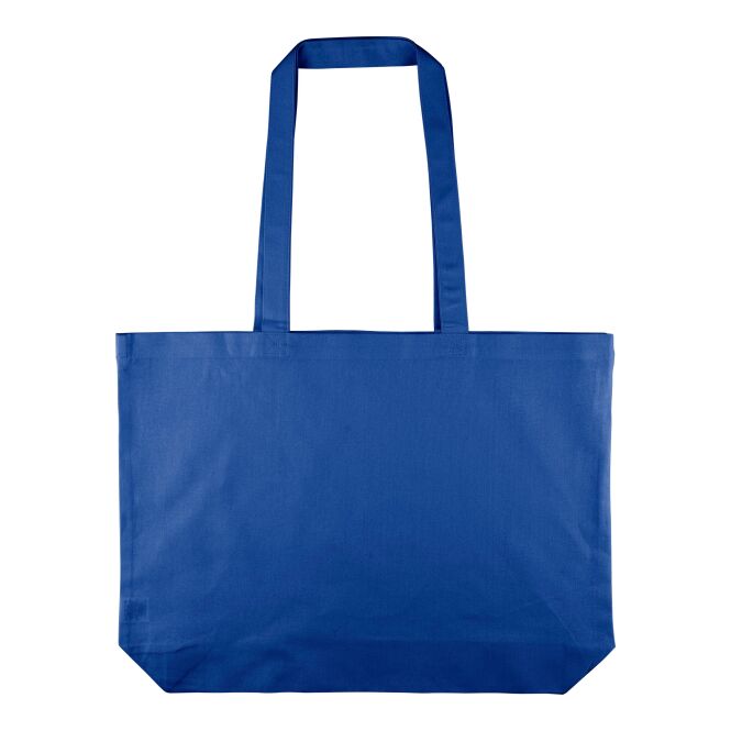 Werbeartikel Einkaufstasche Tarin mit Logodruck – Blau – nachhaltige Baumwolltasche für Messen und Firmenevents