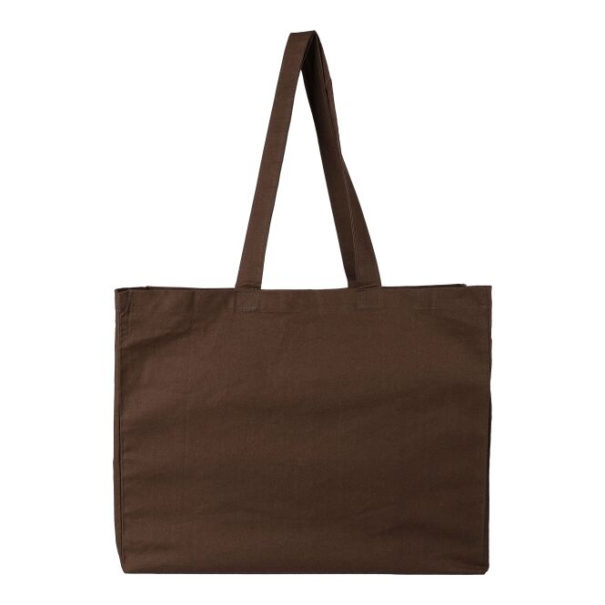 Werbeartikel Einkaufstasche Malina mit Logodruck 43x34 cm – Braun – nachhaltiger Baumwollbeutel für Firmen und Messen