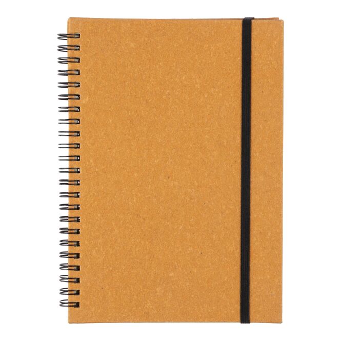 Firmengeschenk Notizbuch Egon A5 – braun – mit Logo geprägt nachhaltig aus recyceltem Leder für Meetings & Konferenzen