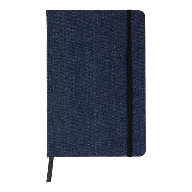 Werbeartikel Notizbuch A5 Alfred mit Logodruck – Blau – nachhaltiges FSC-Schreibgerät für Büro und Business