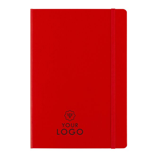 Werbemittel Notizbuch Biarritz mit Logoprägung – Blau – DIN A5 Schreibunterlage für Büro und Konferenzen