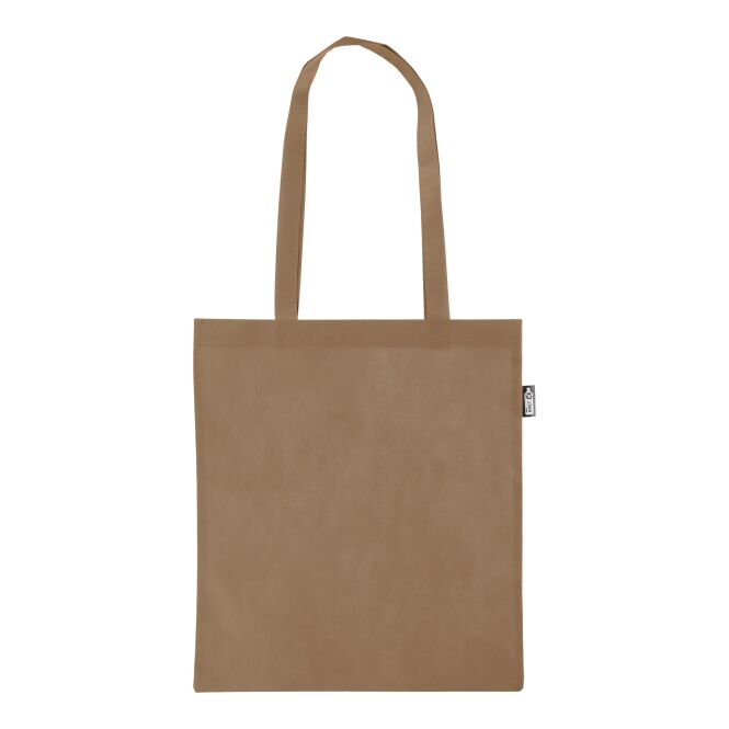 Werbeartikel Einkaufstasche Vian – braun – mit Logodruck 80g/m² 100% rPET 11l Tragkraft 7kg – nachhaltiger Shopper für Firmen-CSR
