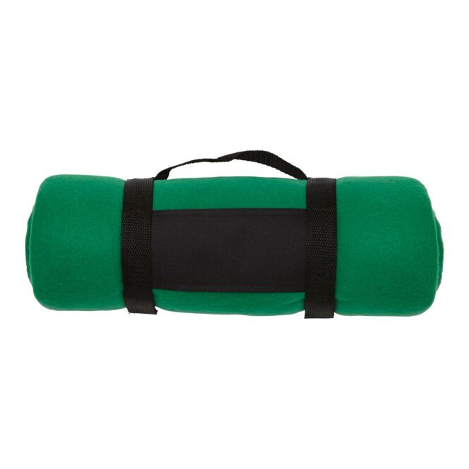 Messe-Giveaway Fleece-Picknickdecke Central mit Logodruck – Grün – 160x125 cm Outdoor-Ausstattung für Firmen und Events