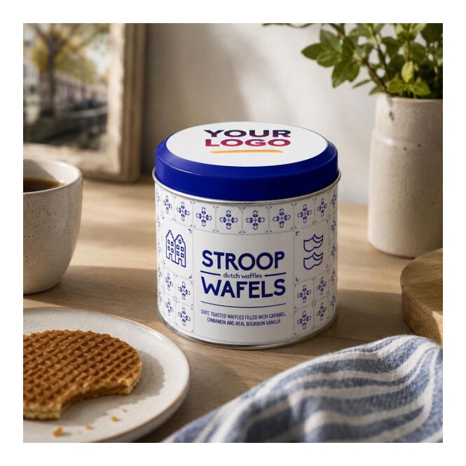 Werbeartikel Stroopwafel Amsterdam – bunt – mit Logo bedruckt 8 Stück als Firmengeschenk für Geschäftspartner und treue Kunden