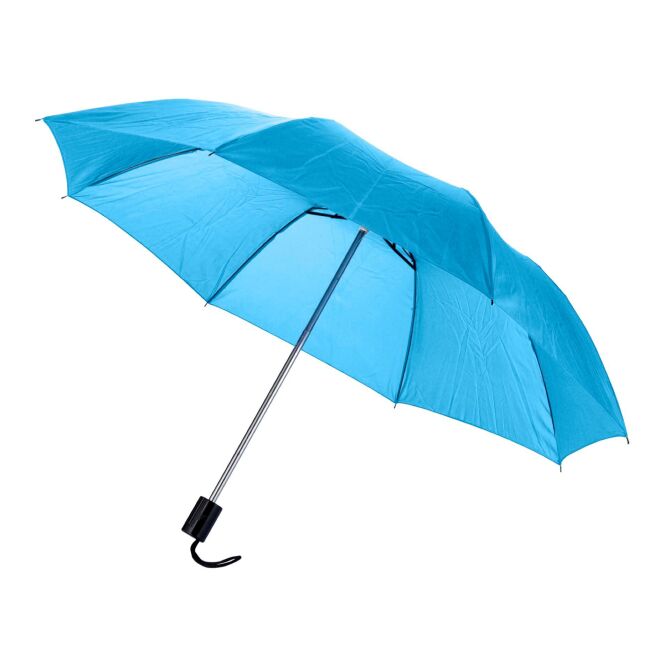 Werbeartikel Taschenschirm Classic mit Logodruck – Hellblau – kompakter Regenschirm für Firmen