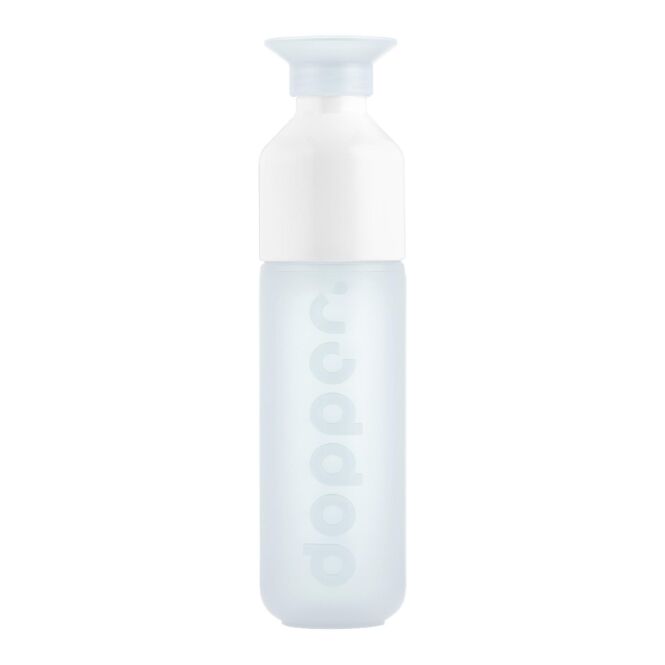 Firmengeschenk Trinkflasche Dopper Original – weiß – mit individuellem Werbedruck 450ml, Cradle to Cradle, nachhaltige Mehrwegflasche