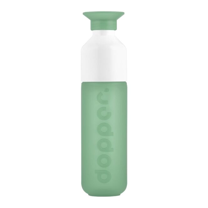 Firmengeschenk Trinkflasche Dopper Original – hellgrün – mit Logodruck 450ml, Cradle-to-Cradle, windenergiegefertigt, nachhaltige Mehrwegflasche für CSR