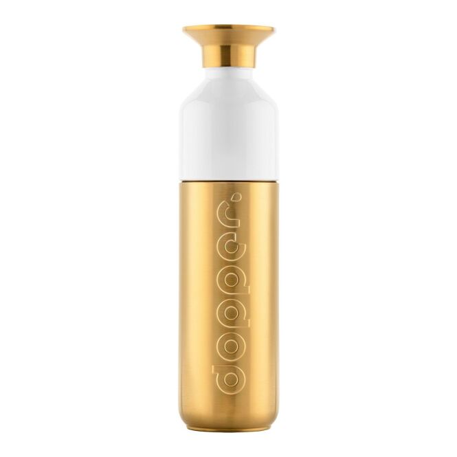 Firmengeschenk Dopper Steel 490 ml mit Logodruck – BPA-frei – Gold – robuste Edelstahl-Trinkflasche für nachhaltige Unternehmenswerte