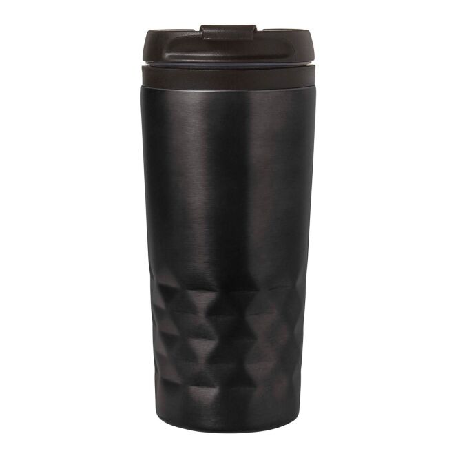 Firmengeschenk Reisebecher Brilliant mit Logodruck doppelwandig 300 ml – Schwarz – hochwertiger Thermobecher für Büro und unterwegs