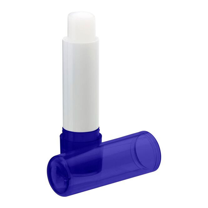 Werbeartikel Lippenbalsam Basic mit Logodruck – SPF15 Schutz – Blau – Pflegestift für Messen und Firmenevents