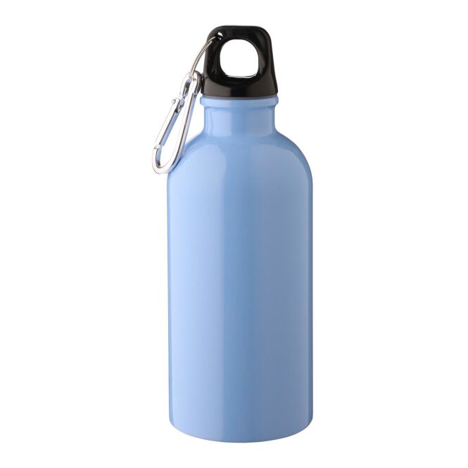 Werbeartikel Flasche Sable – hellblau – mit Logodruck 400 ml recycelter Edelstahl nachhaltig für Sportevents & Turniere