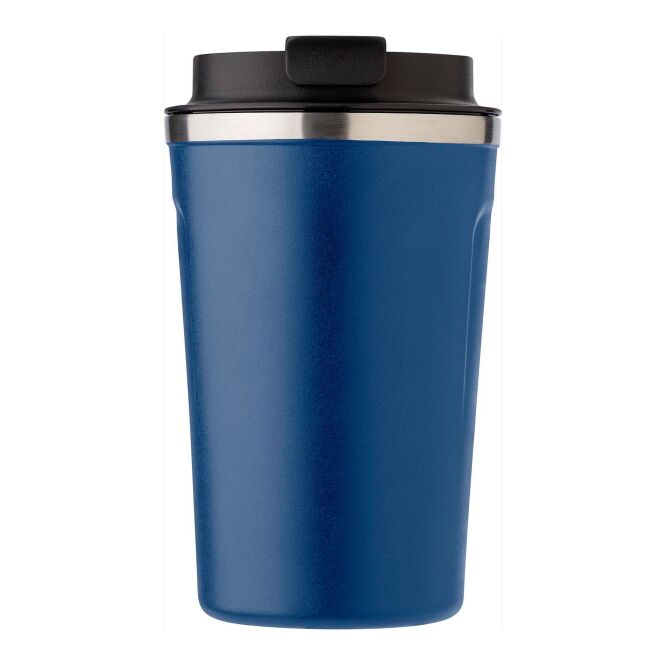 Werbeartikel doppelwandiger Edelstahlbecher mit Gravur – Blau – isolierter Thermobecher für Büro und Konferenzen