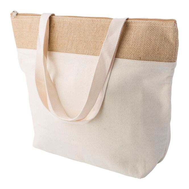 Werbeartikel Kühltasche Randy mit Logodruck – Beige – isolierte Tragetasche für Messen und Firmen