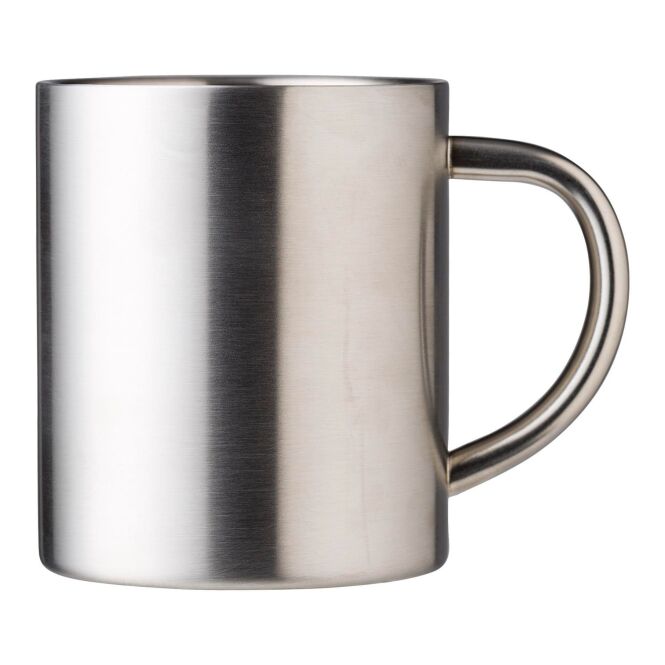 Werbeartikel Edelstahl Becher Braylen 250 ml mit Logodruck – Silber – langlebiger Isolierbecher für Büro und geschäftliche Anlässe