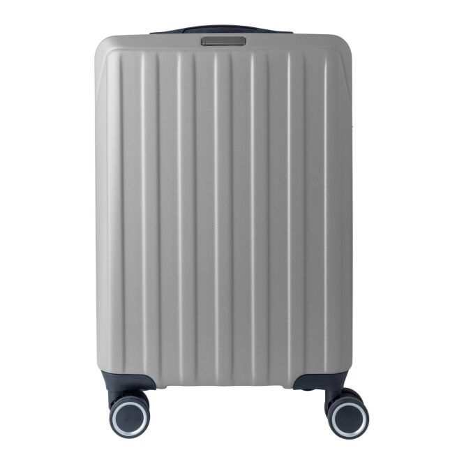 Kundengeschenk Reisekoffer Alaric – grau – mit Gravur für Messen & Promotion, 20 Zoll Hartschalen-Trolley mit Zahlenschloss & 30L