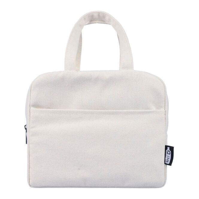 Werbeartikel Kühltasche Elowen mit Logodruck – Beige – recycelte Isoliertasche für Firmen und Messen