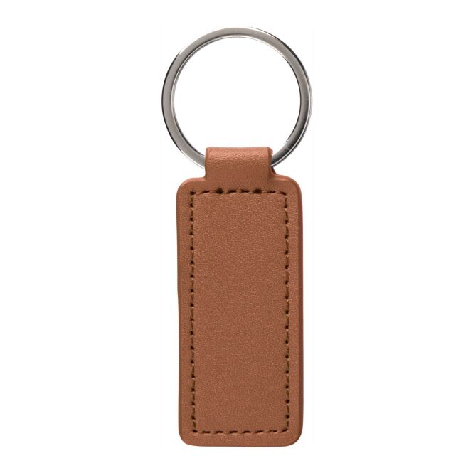 Werbeartikel Schlüsselanhänger Sabrina mit Logoprägung – Braun – nachhaltiges Accessoire für Firmen und Mitarbeiter